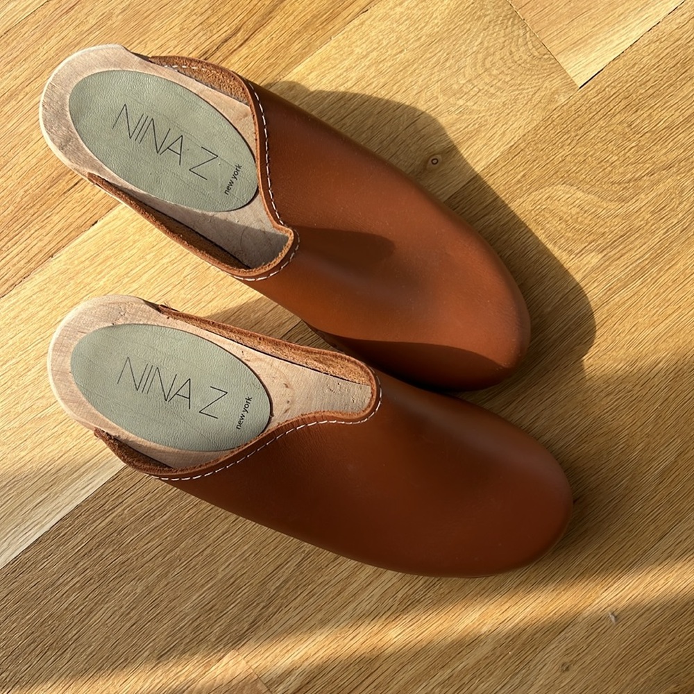 Brown leather clogs from Upstate Ny